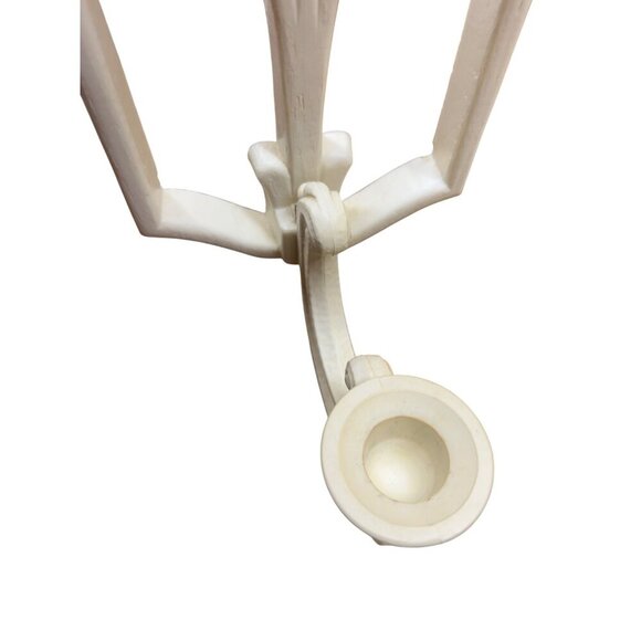 Vintage Homco Ivory Wall Candle Sconces Pair Baroque Scroll Design Plastic 13" - Picture 4 of 6